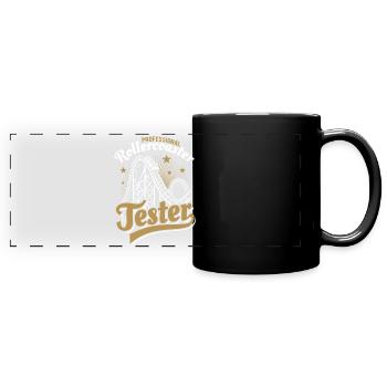 Testeur professionnel de montagnes russes - Mug panoramique uni - noir - Devant