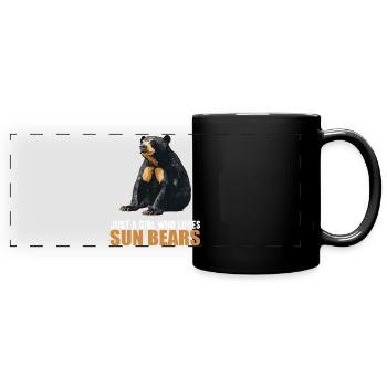 Sun Bear Malaienbär - Panorama-Tasse farbig - Schwarz - Vorne