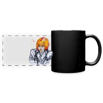Shy illustration watercolor carographic - Full Colour Panoramic Mug - black - Front