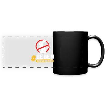 Tierschutz STOPPT TIERVERSUCHE GEGEN VERSUCHE - Panorama-Tasse farbig - Schwarz - Vorne