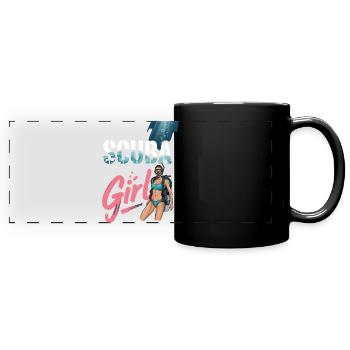 Scuba Girl Taucherin Design - Panorama-Tasse farbig - Schwarz - Vorne