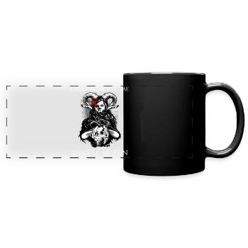 Sous-estime-moi Sorcière Halloween - Mug panoramique uni - noir - Devant