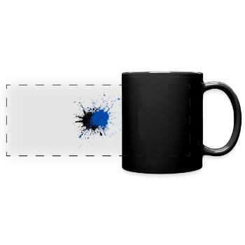 Creative Blue Paint Splash Print - Full Colour Panoramic Mug - black - Front