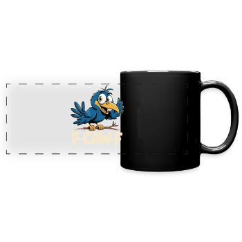 F-Caw-F Meme Krähe - Panorama-Tasse farbig - Schwarz - Vorne