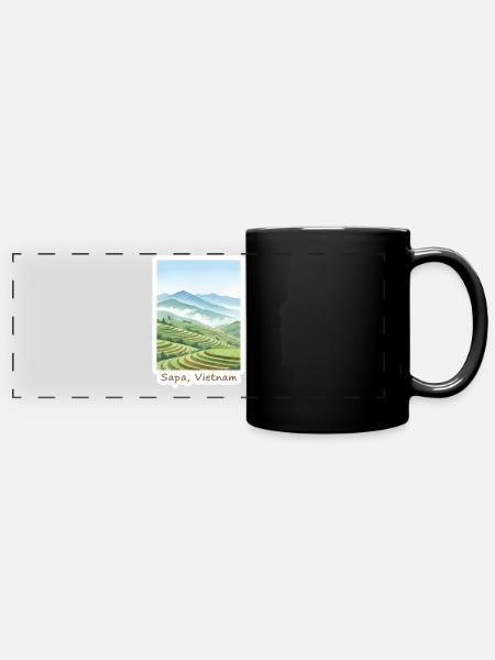 Sapa Terrassenlandschaft - Panorama-Tasse farbig - Schwarz