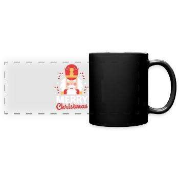 Weihnachten Nussknacker - Panorama-Tasse farbig - Schwarz - Vorne
