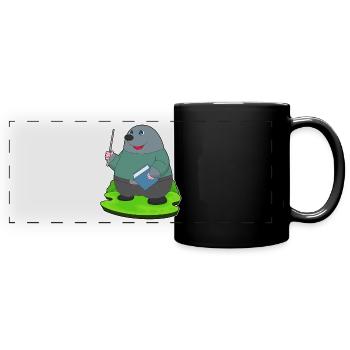 Mole Teacher Book School - Full Colour Panoramic Mug - black - Front