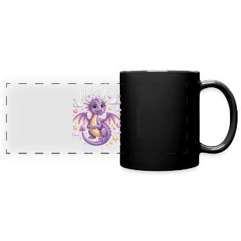 Juste une fille qui aime les dragons Chemise de dragon mignon - Mug panoramique uni - noir - Devant