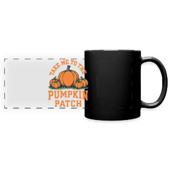 Emmenez-moi au champ de citrouilles - Mug panoramique uni - noir - Devant