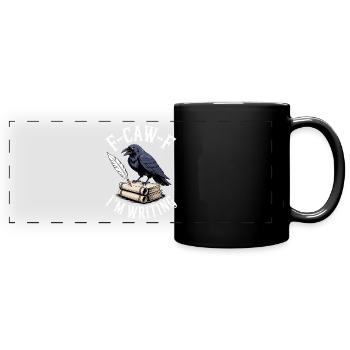 Raven quill and scrolls - Full Colour Panoramic Mug - black - Front