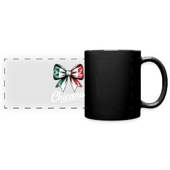Chicana Bow Italy Flag Design - Full Colour Panoramic Mug - black - Front