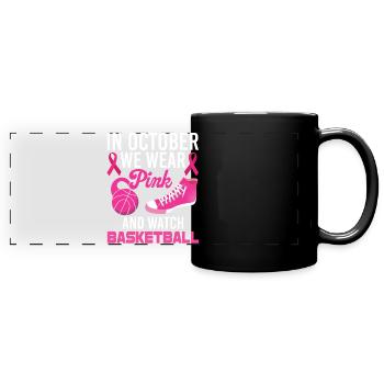 Octobre Rose Basket Rose - Mug panoramique uni - noir - Devant