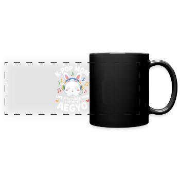 K-Pop Maman Drôle Corée Musique Aegyo - Mug panoramique uni - noir - Devant
