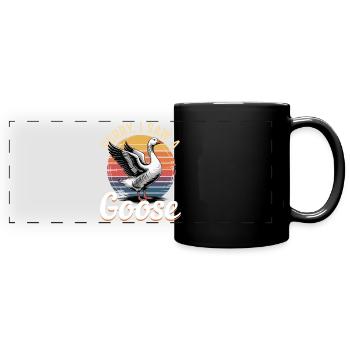 Drôle d’oiseau oie - Mug panoramique uni - noir - Devant