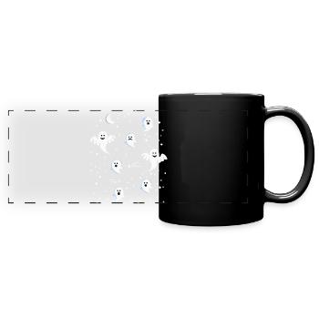 Ghosts Ghosts Night Sky Horror Halloween - Full Colour Panoramic Mug - black - Front
