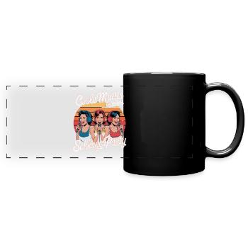 Cool Moms Making SchlagerParty Retro Music Fun - Full Colour Panoramic Mug - black - Front