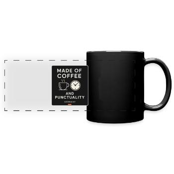 Made of Coffee and Punctuality – Germany Shirt - Full Colour Panoramic Mug - black - Front