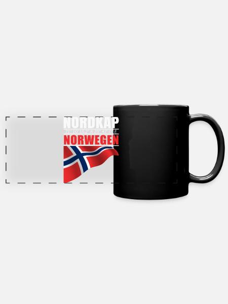 Nordkap - Panorama-Tasse farbig - Schwarz