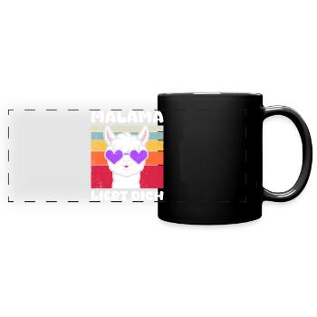 Bald Mama MALAMA LIEBT DICH Lustiges - Panorama-Tasse farbig - Schwarz - Vorne