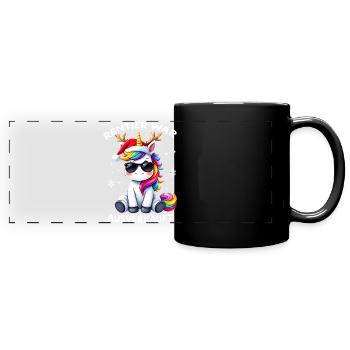 Reindeer was sold out Christmas unicorn - Full Colour Panoramic Mug - black - Front