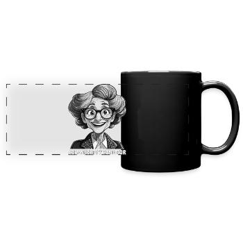 ÄLTERE FRAU LEBENSERFAHRUNG PUR - Panorama-Tasse farbig - Schwarz - Vorne