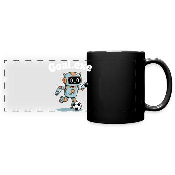 Goal.Exe Roboter Fußball - Panorama-Tasse farbig - Schwarz - Vorne