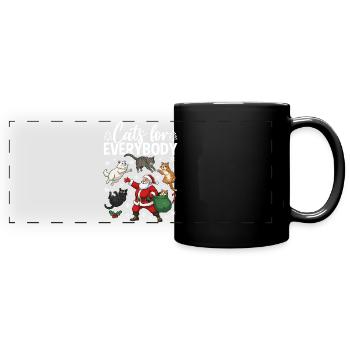 Cats For Everybody - Panorama-Tasse farbig - Schwarz - Vorne