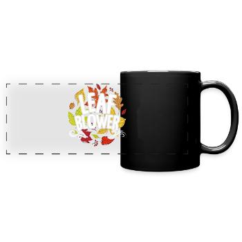 Funny Leaf Blower Fall Costume Couple Matching - Full Colour Panoramic Mug - black - Front