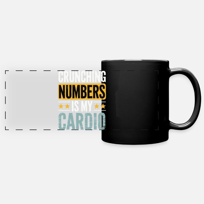 Crunching Numbers - Cardio Financial Humor - Full Colour Panoramic Mug - black