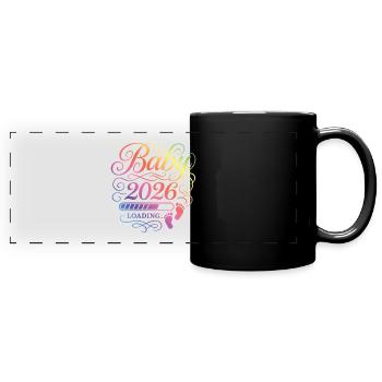 Bébé 2026 Chargement Grossesse - Mug panoramique uni - noir - Devant