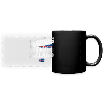 Islande Lieu de naissance Anniversaire - Mug panoramique uni - noir - Devant
