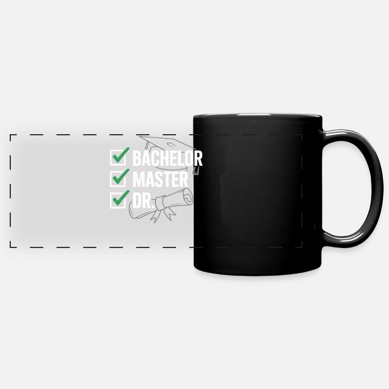 Graduation banner Bachelor Master Dr - Full Colour Panoramic Mug - black