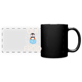 Gefrorener Pinguin immer kalt - Panorama-Tasse farbig - Schwarz - Vorne
