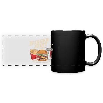 Vintage Diner Commercial - Burger Joint 1958 - Full Colour Panoramic Mug - black - Front