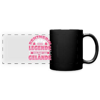 Rentnerin 2026 - Ruhestand - Pension - Panorama-Tasse farbig - Schwarz - Vorne