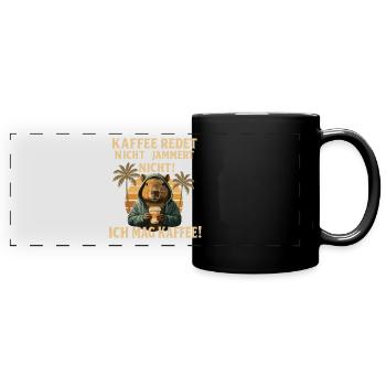 Capybara Coffee Dicton, rétro - Mug panoramique uni - noir - Devant