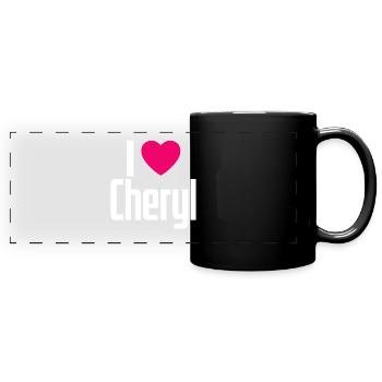 I Love Cheryl Pink Heart I Love Cheryl - Full Colour Panoramic Mug - black - Front