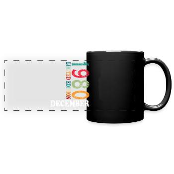Anniversaire en décembre 1980 - décembre - Mug panoramique uni - noir - Devant
