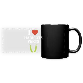 Französische Bohne - Panorama-Tasse farbig - Schwarz - Vorne