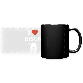 Bison - Panorama-Tasse farbig - Schwarz - Vorne