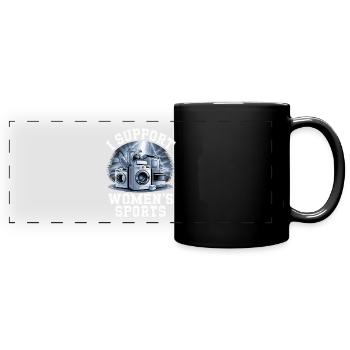 Je soutiens le bootleg inportable du sport féminin - Mug panoramique uni - noir - Devant