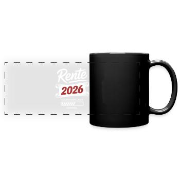 Rente 2026 Countdown - Panorama-Tasse farbig - Schwarz - Vorne