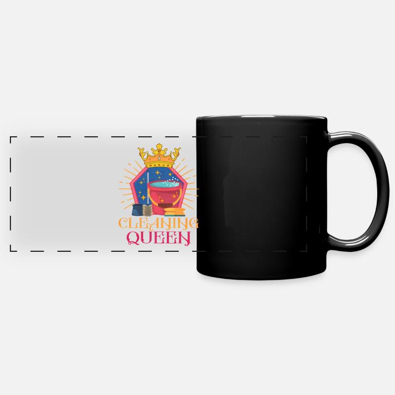 Plaster Queen Crown Motif - Full Colour Panoramic Mug - black