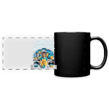 Je soutiens le bootleg inportable du sport féminin - Mug panoramique uni - noir - Devant