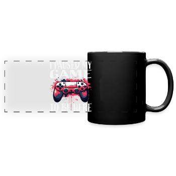 I paused my game Here I am - Full Colour Panoramic Mug - black - Front