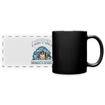 Je soutiens le bootleg inportable du sport féminin - Mug panoramique uni - noir - Devant
