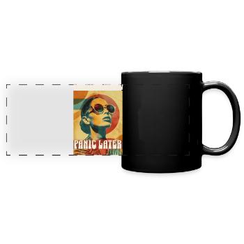Retro Procrastinate Vibes - Full Colour Panoramic Mug - black - Front