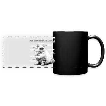 Süßes Katzen Frauen Motiv Katzen Spruch - Panorama-Tasse farbig - Schwarz - Vorne