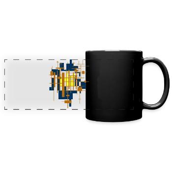 Abstrakt - Panorama-Tasse farbig - Schwarz - Vorne