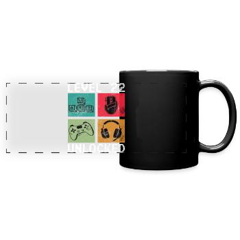 Déblocage des icônes de pixels niveau 22 - Mug panoramique uni - noir - Devant